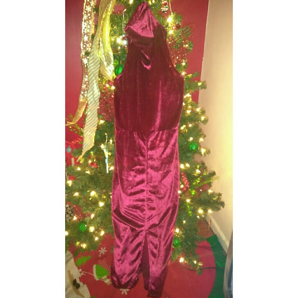 Velvet wine colored dress